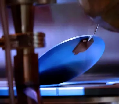 epitaxial wafer carefully being placed